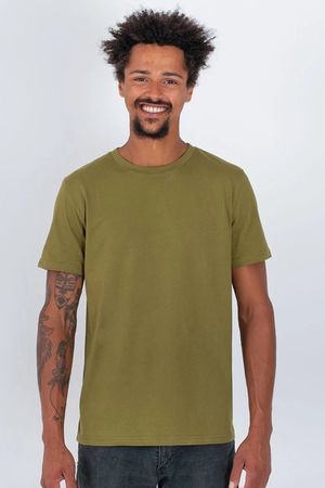 Plain Organic Cotton T-Shirt in Moss Green