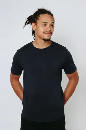 Plain Organic Cotton T-Shirt in Navy Blue