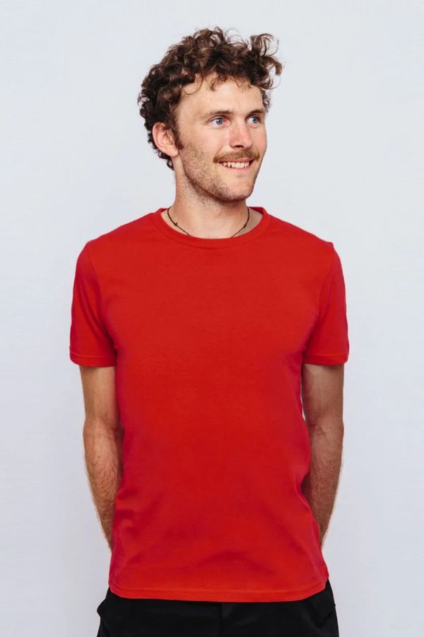 image of Plain Organic Cotton T-Shirt in Red