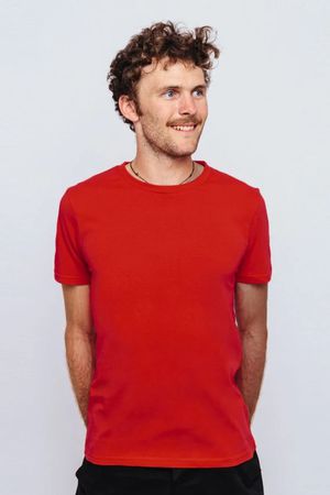 Plain Organic Cotton T-Shirt in Red