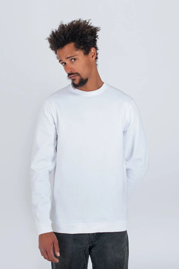 image of Plain Organic Cotton Sweater in White
