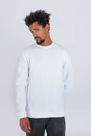 Plain Organic Cotton Sweater in White