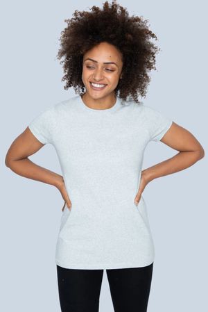 Recycled Organic Cotton Tee in Light Grey