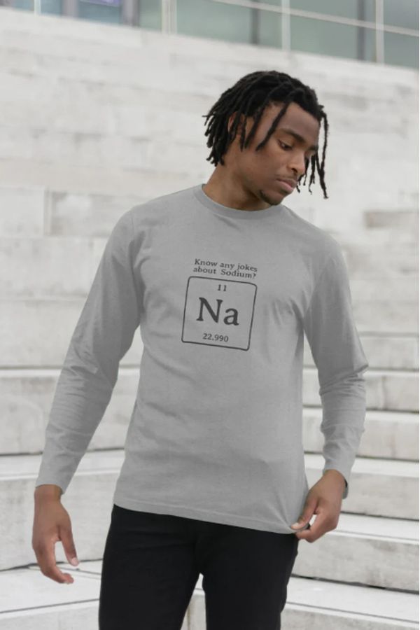 image of Na Long Sleeve T-Shirt in Athletic Grey