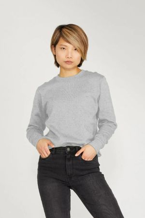 Plain Recycled Organic Cotton Sweater in Grey