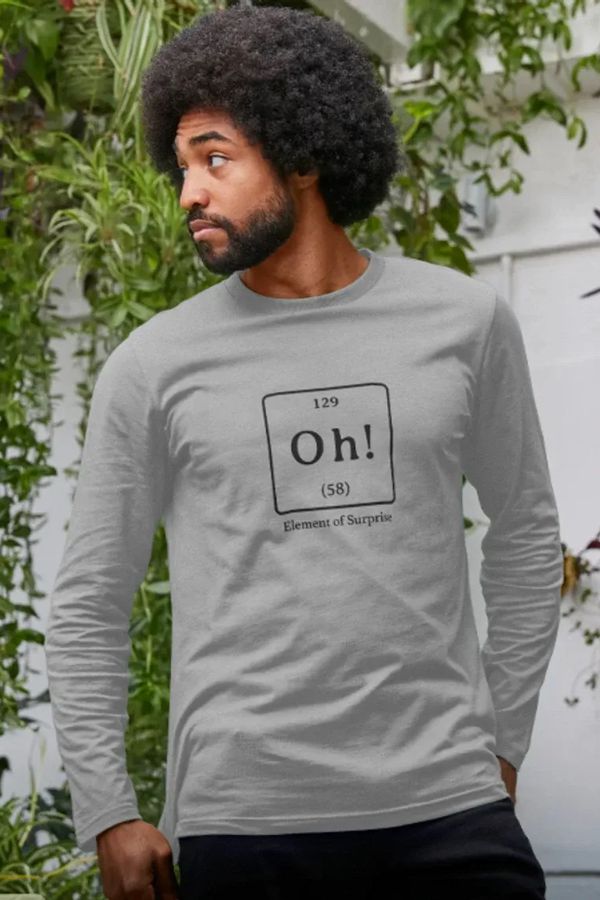 image of Oh! Long Sleeve T-Shirt in Athletic Grey