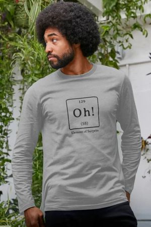 Oh! Long Sleeve T-Shirt in Athletic Grey