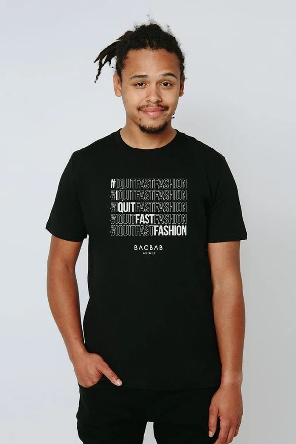 image of #IQuitFastFashion Steps Tee in Black
