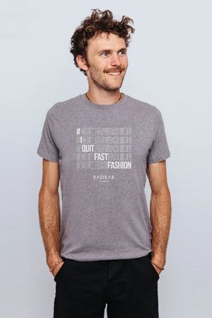 #IQuitFastFashion Steps Tee in Grey