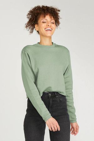 Boxy Organic Cotton Sweater in Sage