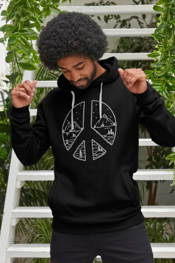 image of Peace In Nature Hoodie in Black