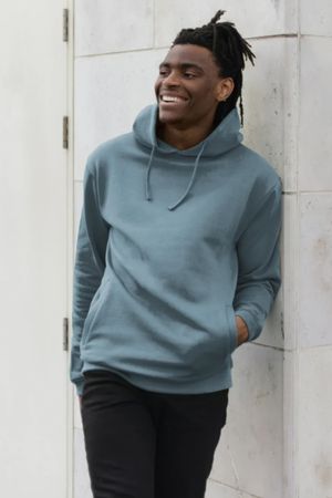 Plain Organic Cotton Hoodie in Stone Blue