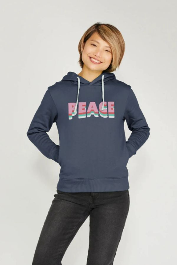 image of Peace Hoodie in Navy Blue