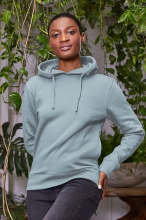 Plain Organic Cotton Hoodie in Stone Blue