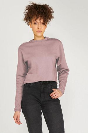 Boxy Organic Cotton Sweater in Mauve