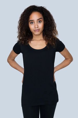 Plain Organic Cotton T-Shirt in Black