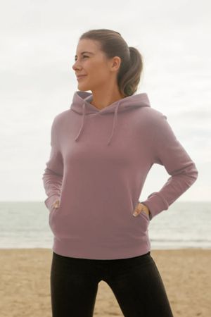 Plain Organic Cotton Hoodie in Mauve