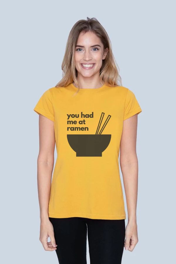 image of You Had Me At Ramen T-Shirt in Mustard Yellow