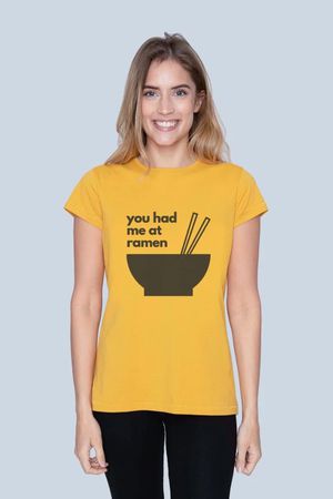 You Had Me At Ramen T-Shirt in Mustard Yellow