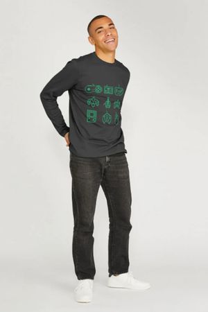 Gaming Long Sleeve T-Shirt in Black