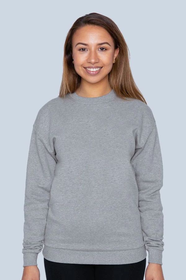 image of Plain Organic Cotton Sweater in Light Grey