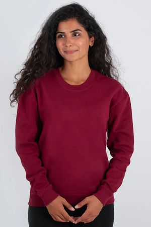Plain Organic Cotton Sweater in Red