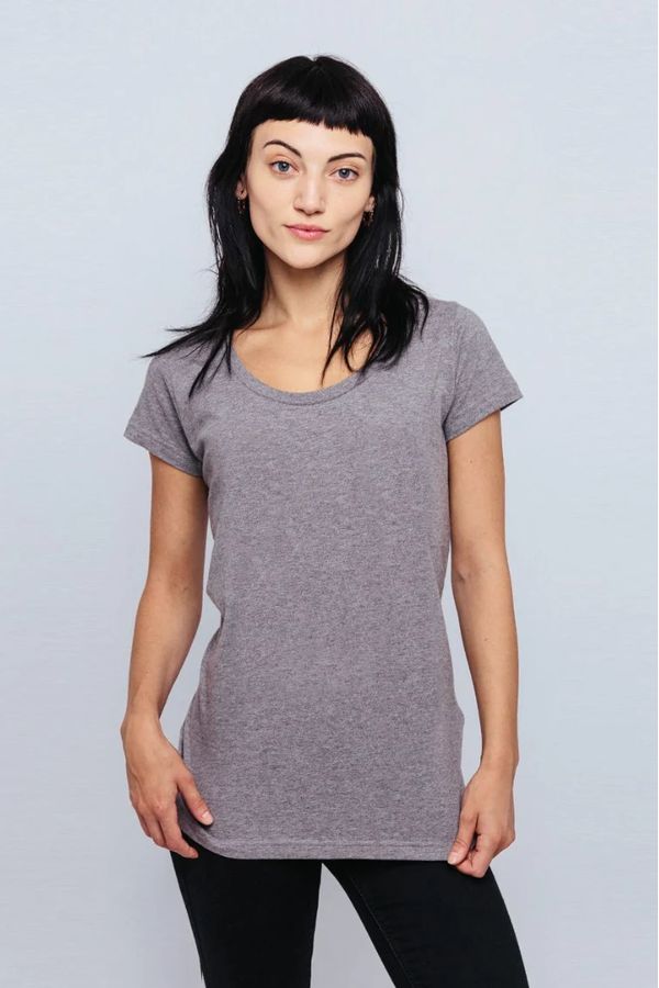 image of Plain Organic Cotton T-Shirt in Light Grey