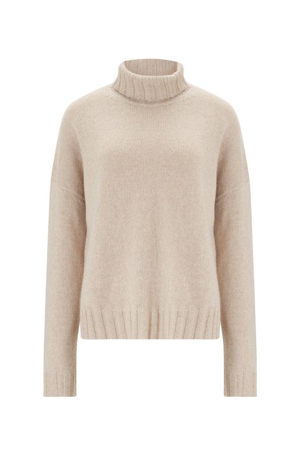 image of Darcy Eco Cashmere Roll Neck Jumper in Almond