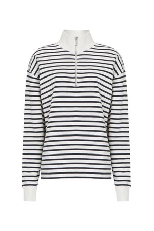 Millicent Organic Sweatshirt in Navy and Soft White