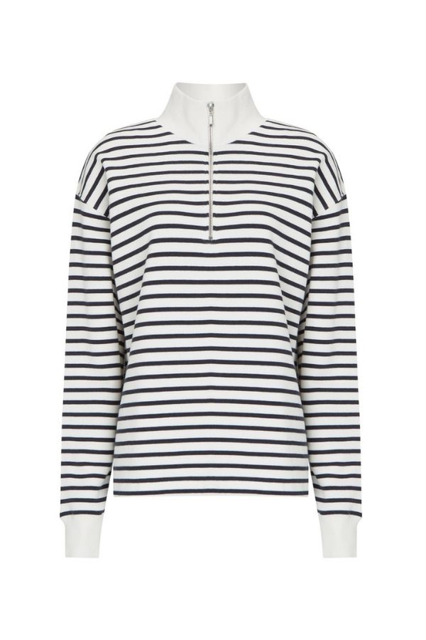 image of Millicent Organic Sweatshirt in Navy and Soft White