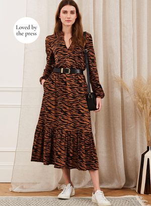 Alta Dress in Nutmeg Zebra Print