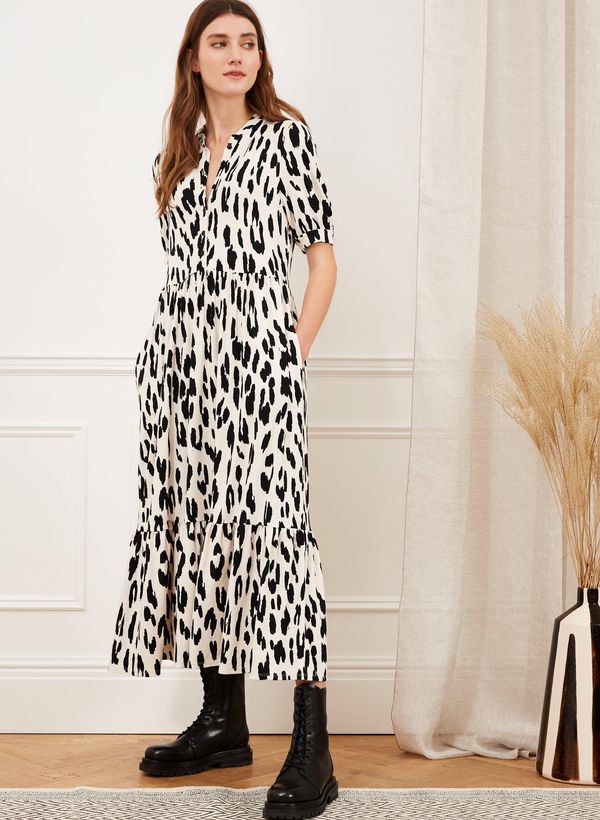 image of Eira Dress in Brush Leopard Print