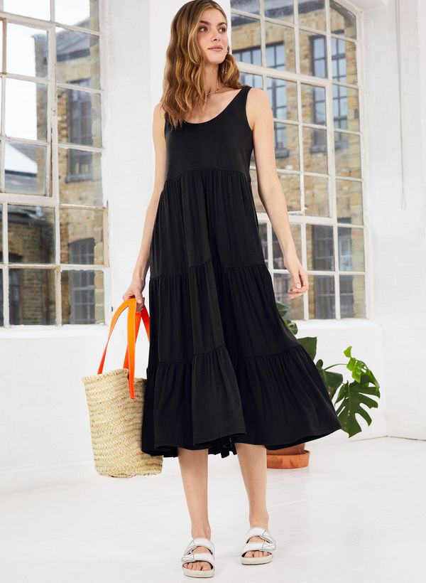 image of Beth Dress with Ecovero in Caviar Black