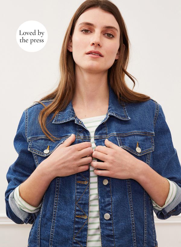 image of Organic Denim Jacket in Washed Indigo