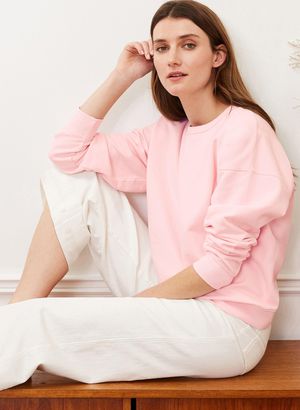 Jess Organic Sweatshirt in Chiffon Pink