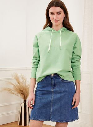 Cassi Organic Skirt in Washed Indigo