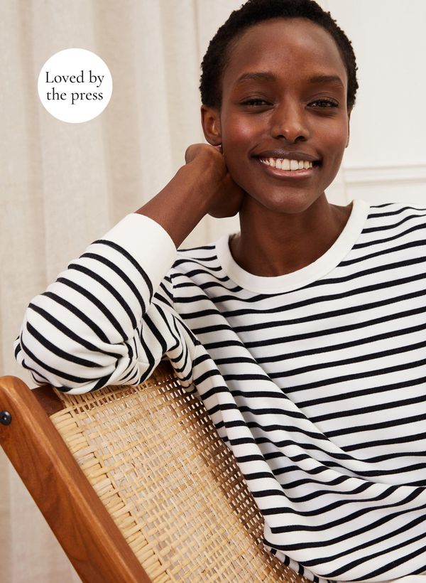image of Samara Organic Sweatshirt Caviar Black and Soft White