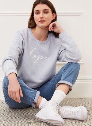 Tampa Organic Sweatshirt in Light Blue Marl