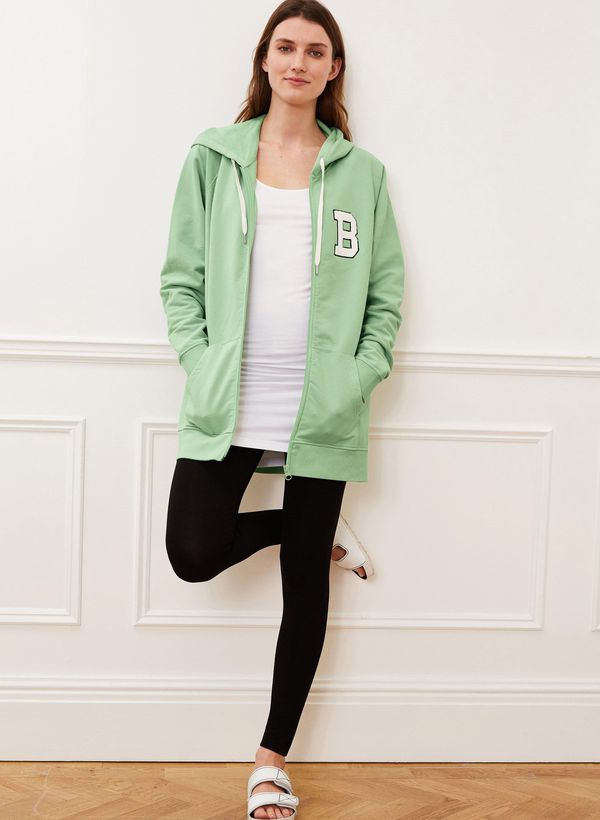 image of Bibi Organic Zip Hoodie in Jade Stone