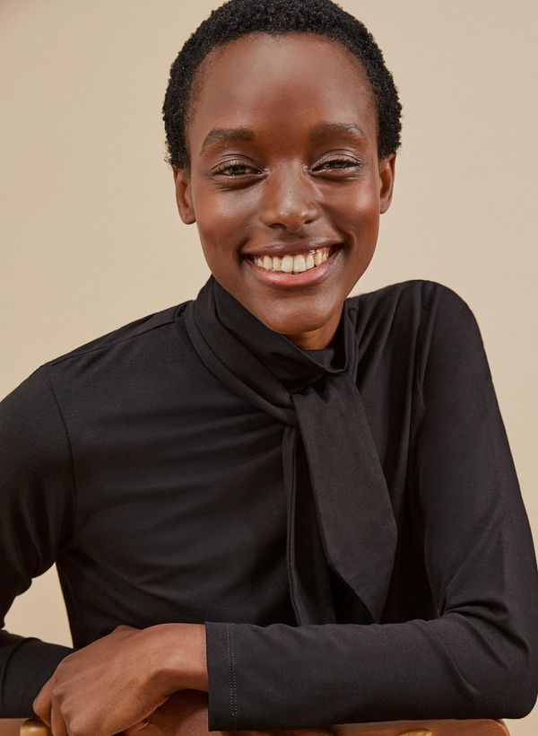 image of Eden Ecovero Top in Caviar Black