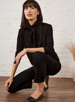 Reese Ecovero Top in Caviar Black