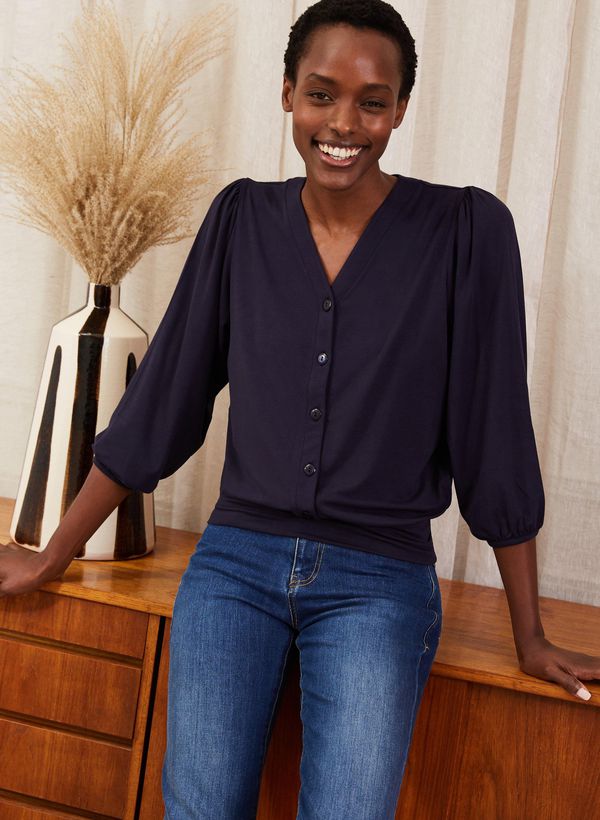 image of Lorraine Top with Lenzing  Ecovero in Classic Navy