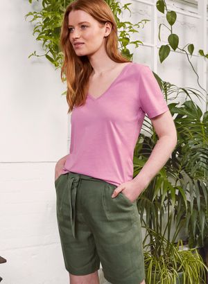Kitty Organic Tee in Pink Lavender