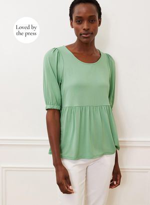Jennifer Top with Ecovero in Jade Stone
