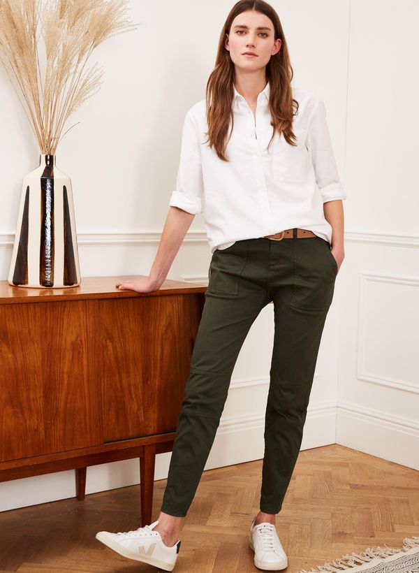 image of Oralie Organic Cargo Pant in Deep Khaki