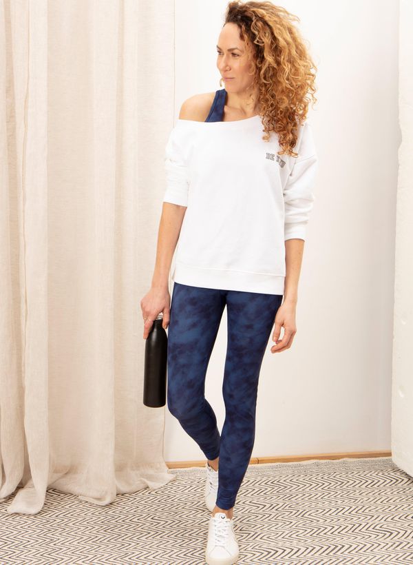 image of Asha Legging in Blue Textured Tie Dye
