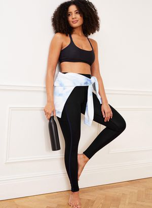 Dina Legging in Caviar Black with Midnight Blue