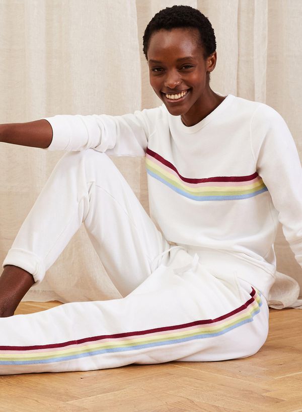 image of Harmony Organic Jogger in Pure White and Rainbow