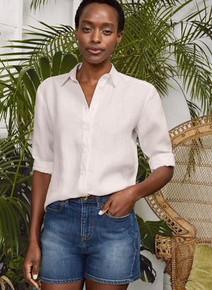 Tyra Organic Short in Washed Indigo