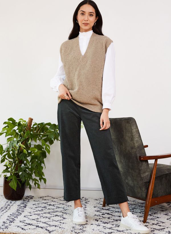 image of Perry BCI Cotton Trouser in Pine Green